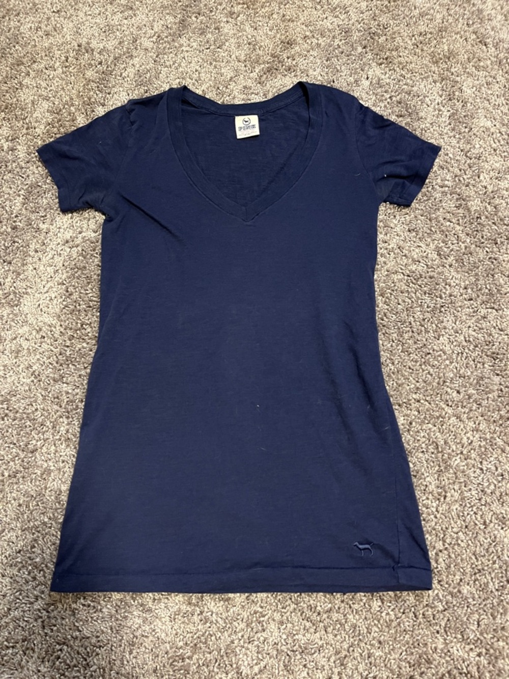 PINK Victoria's Secret Navy V-Neck Short Sleeve Tee